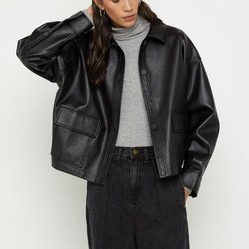 OAK + FORT Vegan Leather Shacket